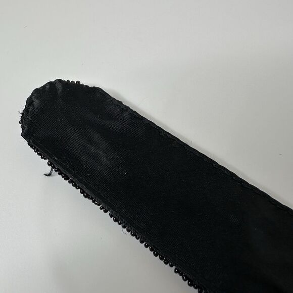 Abstract Seed Bead Silk Belt Womens Sz M Rhinestone O-Ring Buckle Evening Formal - Picture 7 of 15